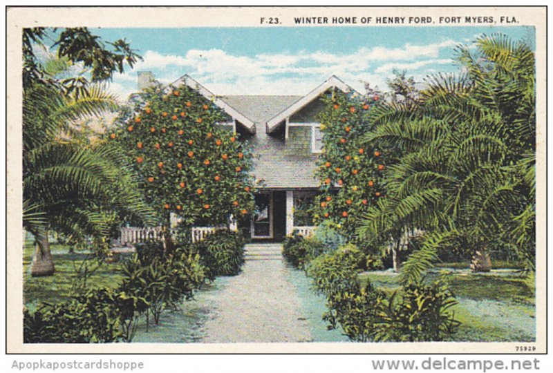 Winter Home Of Henry Ford Fort Myers Florida Curteich