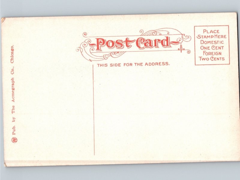 c1910 YWCA Building & Bridge Aurora Illinois IL Postcard