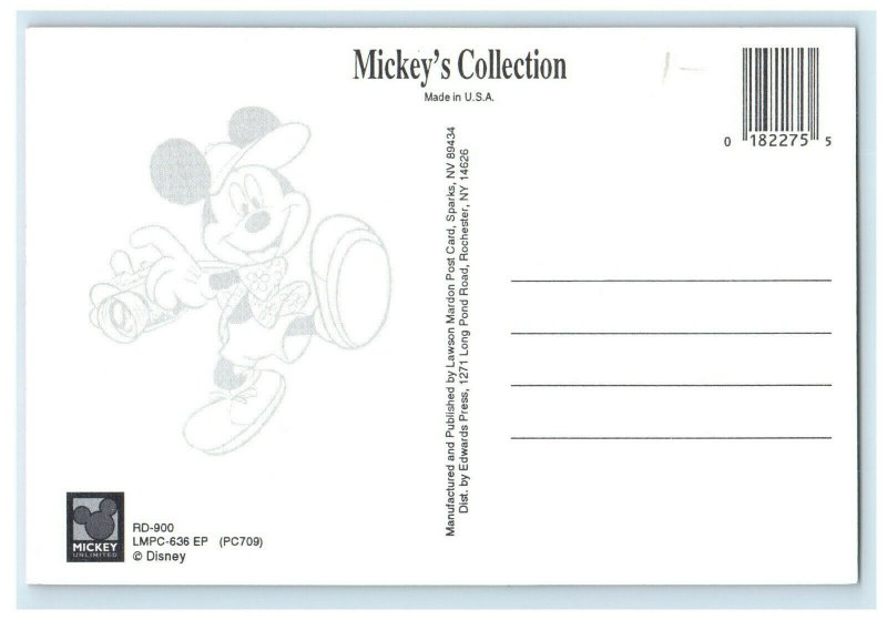 Mickey Mouse Throwing Baseball Unposted Mickey's Collection Postcard