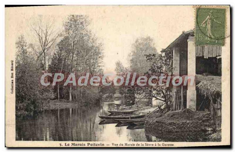 Old Postcard View From The Marais Poitevin Marais De La Sevre At Garette