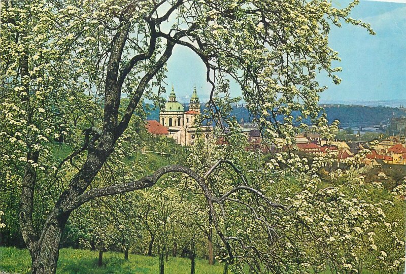 Czech Republic Prague St Nicholas Cathedral during spring Postcard