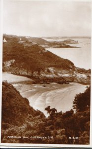 Channel Islands Postcard - Fermain Bay - Guernsey - Real Photograph  - Ref 388A