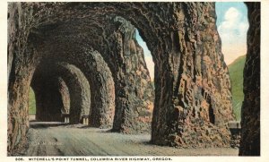 Vintage Postcard 1920's Mitchell's Point Tunnel Columbia River Highway Oregon OR
