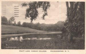 Vintage Postcard 1930's Pratt Lake Vassar College Poughkeepsie New York NY