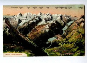 191311 SWITZERLAND Oberengadin map mountains Vintage postcard