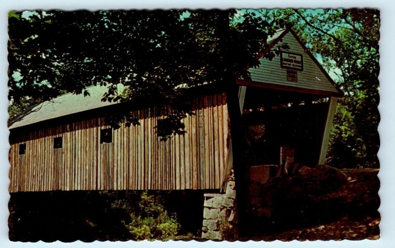 SOUTH ANDOVER, Maine ME ~ LOVEJOY COVERED BRIDGE ca 1950s-60s Postcard