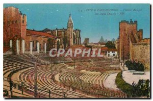 Postcard Old Cite de Carcassonne Theater