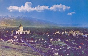 Salt Lake City, Utah - State Capitol - Snow-capped Wasatch Range in background