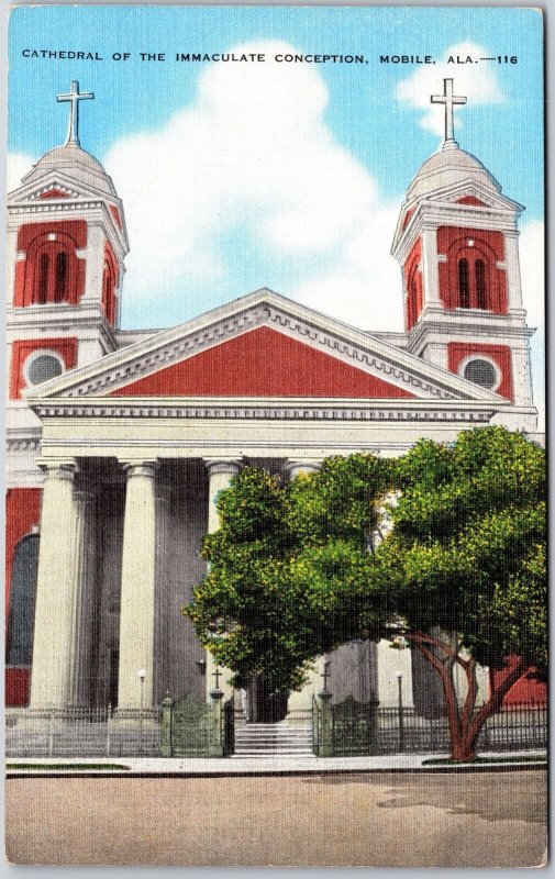 Cathedral Of The Immaculate Conception Mobile Alabama AL Postcard