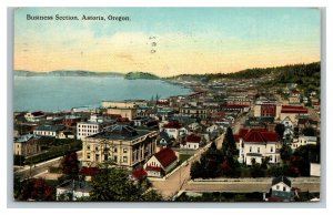 Vintage Early 1900's Postcard Astoria Business District Oregon Posted