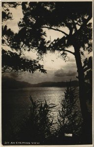 PC CHINA, HONGKONG, AN EVENING VIEW, Vintage REAL PHOTO Postcard (b33672)