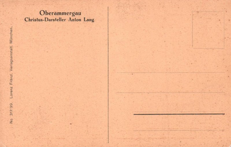 Anton Lang portrays Jesus, Passion Play Obergrammau 1922