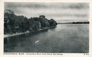 Vintage Postcard 1910 Connecticut River North End Bridge Springfield MA