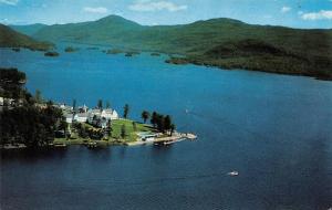 Bolton Landing, NY New York  SAGAMORE HOTEL & LAKE GEORGE Aerial   1957 Postcard