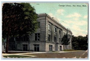 1909 Carnegie Library Ann Arbor Michigan MI Antique Posted Postcard