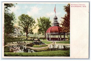 c1905 Bethesda Spring Garden Park Waukesha Wisconsin WI Vintage Antique Postcard 