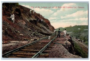 Panama Postcard One of the Ledges Cut Out of Gold Hill Culebra Cut c1930's