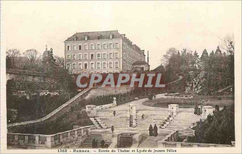 Postcard Old Entree Rennes Tabor and Lycee for Girls