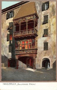 INNSBRUCK Goldenes Dachl Austria c1910s Embossed Vintage Postcard