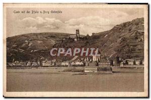 Caub Pfalz und mit der Burg Gutenfels Post Card Old