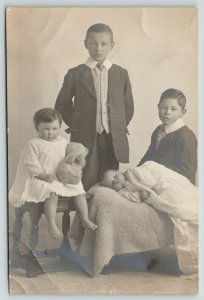 RPPC Dignified Pat 11~Sleepy Bernard 9~Marion w/Bear-14 mos~Awake Trevor 3½ Mos