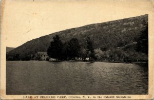 Postcard NY Oliverea Catskill Mountains Lake at Zelenko Camp C.1910 M25