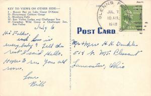 IDAHO 1948 Linen LARGE LETTER Greetings Postcard Skiing Sun Valley