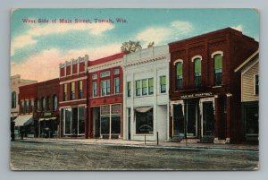 Tomah Wisconsin West Side of Main Street Van Wie Postcard