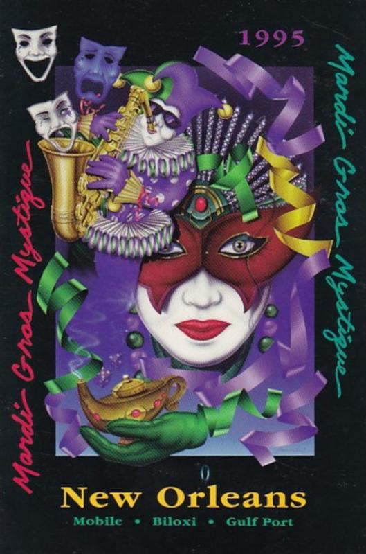 Louisiana New Orleans 1995 Mardi Gras Poster By Frankie Flores