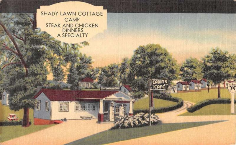 Oakland Iowa Shady Lawn Cottage Camp Street View Antique Postcard K41867