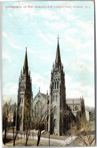 Postcard NY Albany Cathedral of the Immaculate Conception