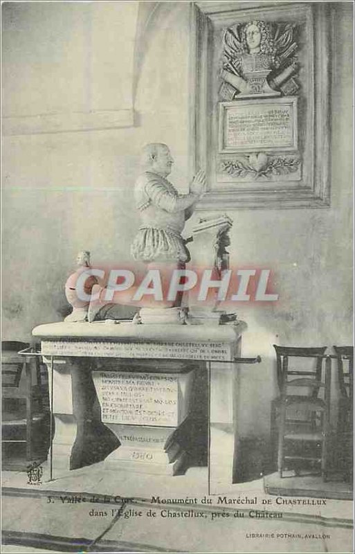 Old Postcard Valley of the Cure Marechal Monument in the Church of Chastellux...