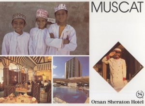 Muscat Oman Arabic Sheraton Hotel Staff Kitchen Swimming Pool Postcard