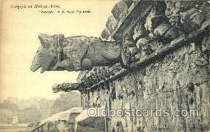 Gargoyle on Melrose Abbey Statue Unused light indentation in card, writing on...