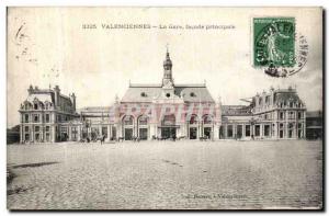 Old Postcard Valenciennes Train Main Facade