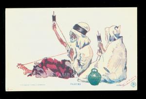 Artist Signed Postcard  Artisans Spinners Algeria  B3374