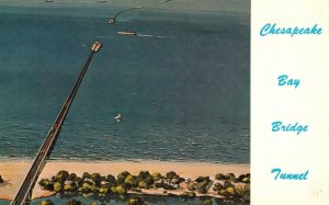 Vintage Postcard Chesapeake Bay Bridge-Tunnel Key West Delaware Bay Ferry DE