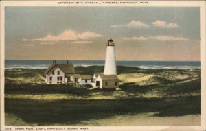 Nantucket Island Massachusetts MA Great Point Lighthouse c1910 Detroit Pub PC