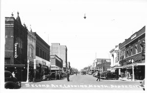 RPPC Kansas Dodge City Second Avenue looking north autos 23-9121