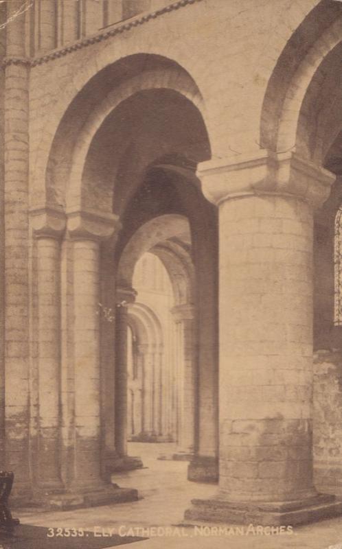 Arches at Ely Church Cathedral 1917 WW1 Cambridge Postcard