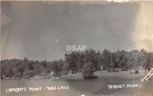 C95/ Pequot Minnesota Mn Real Photo RPPC Postcard Bass Lake Lamonts Point c30s