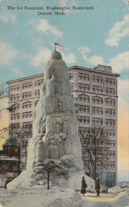 Michigan Detroit The Ice Fountain Washington Boulevard Curteich