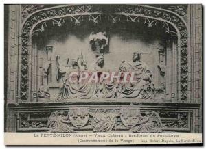 Old Postcard La Ferte Milon Vieux Chateau Bas Relief of Levis Coronation Brid...