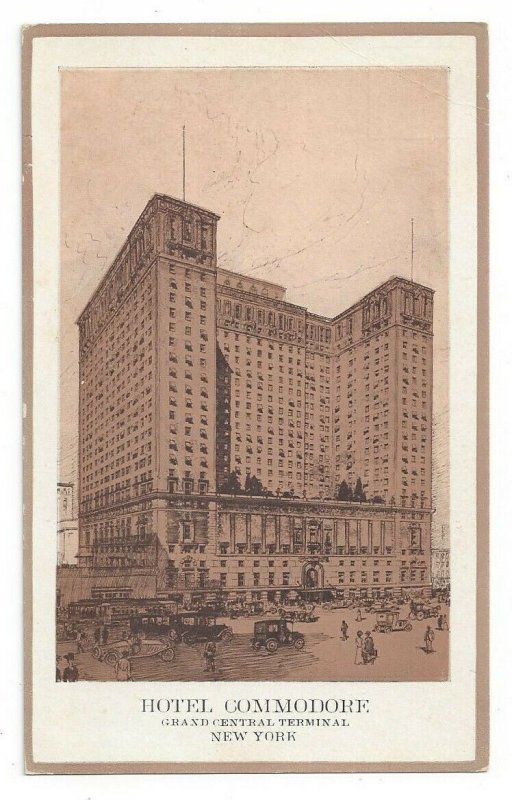 Postcard New York NY Hotel Commodore Grand Central Terminal Standard View Card