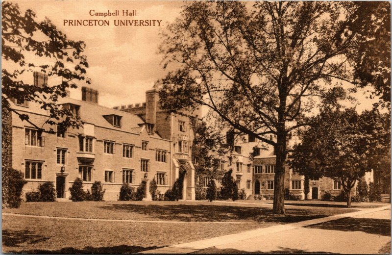 Vtg 1910s Princeton University Campbell Hall Dormitory New Jersey NJ Postcard