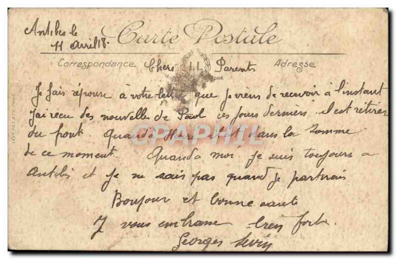 Old Postcard Antibes Villa Eilenroc Allee des Palmiers