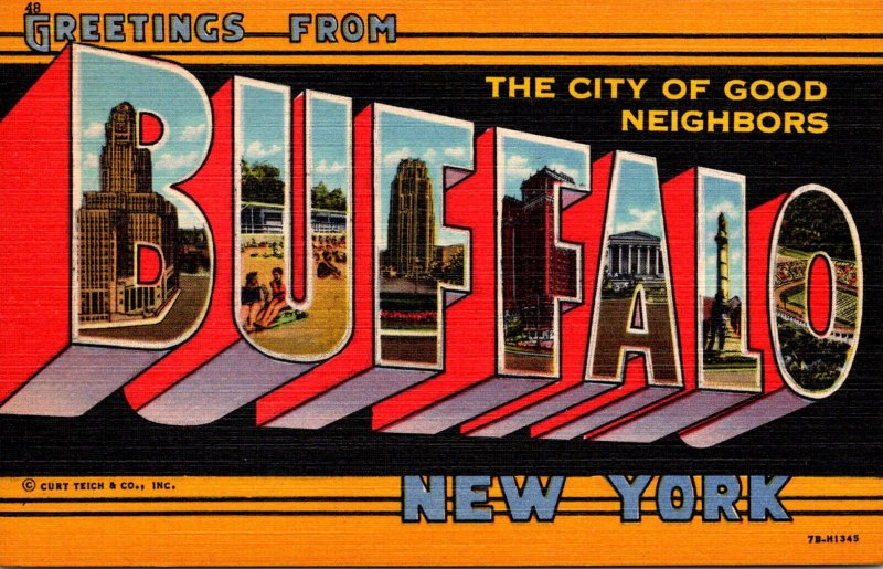 Greetings From Buffalo New York The City Of Good Neighbors Curteich