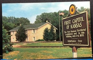 First Territorial Capitol Museum Fort Riley Kansas Vintage Postcard