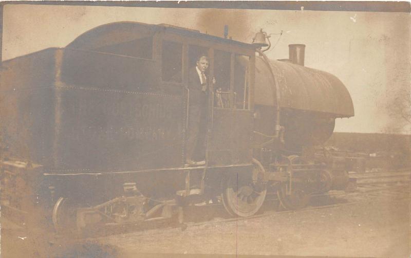 A95/ Lima Ohio RPPC Postcard Locomotive Railroad Goetschius Stone Quarry c1910