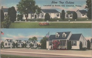 Postcard Blue Top Cabins on Route 422 Limerick PA